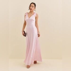 NWT Reformation Pernille Silk Dress Pink - Size S